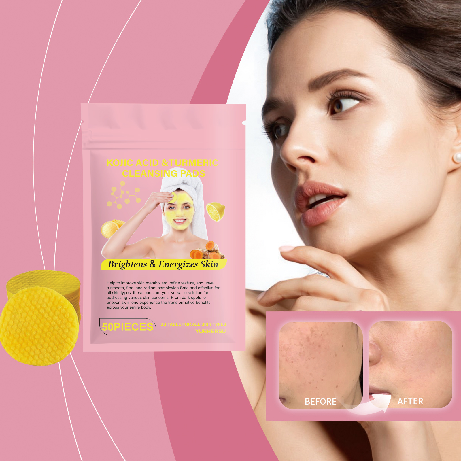 Turmeric Facial Cleansing Pads - Skincare Oil Control incelemesi ve fiyatı