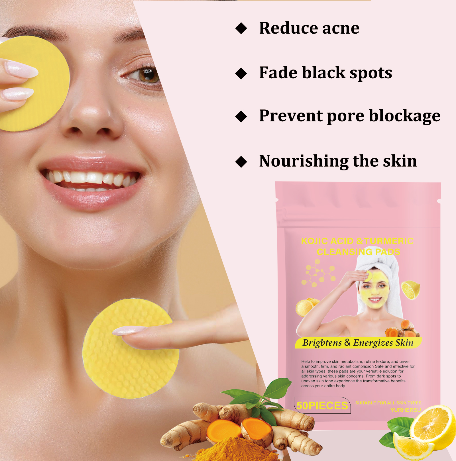 Turmeric Facial Cleansing Pads - Skincare Oil Control incelemesi ve fiyatı