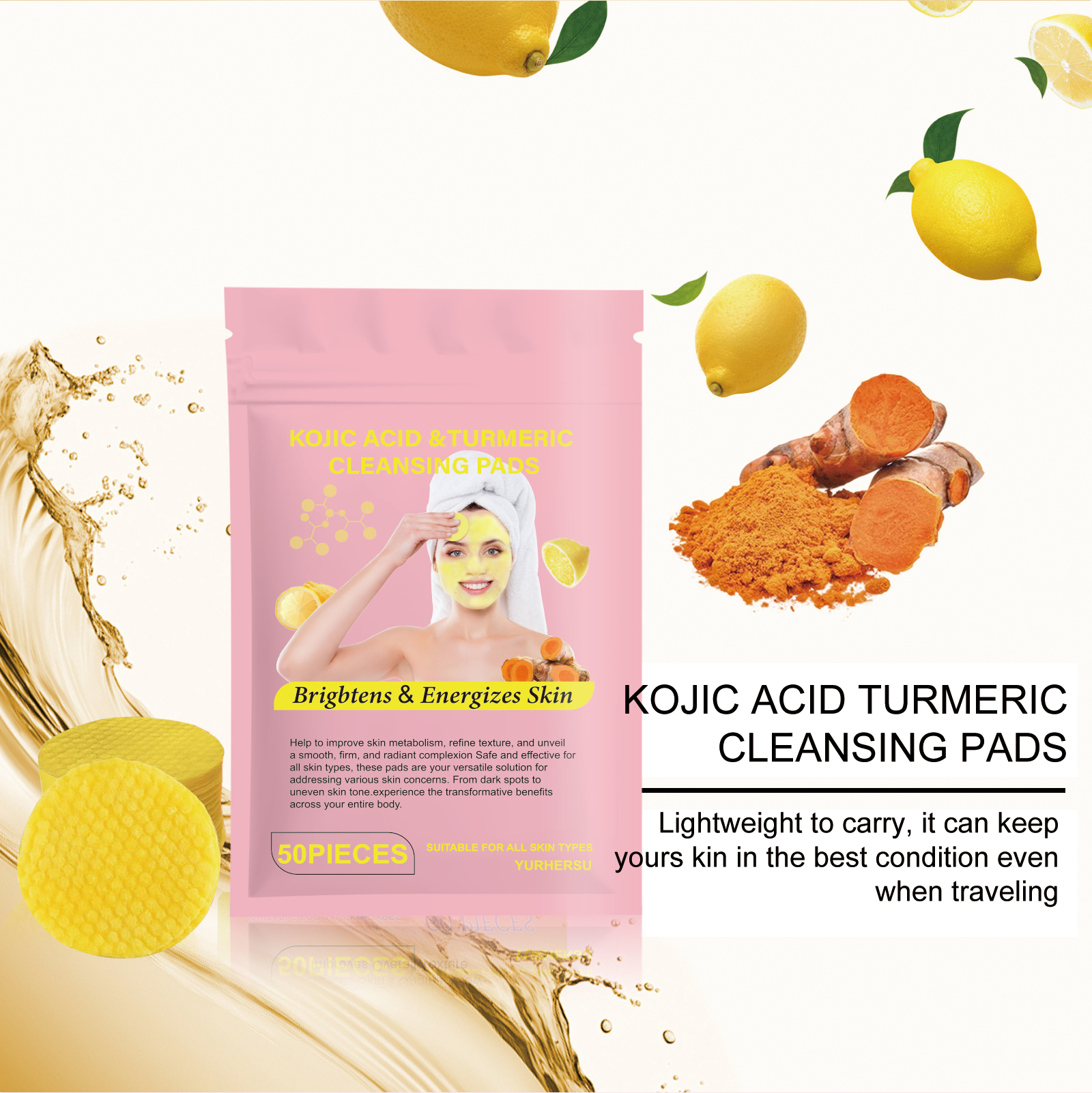 Turmeric Facial Cleansing Pads - Skincare Oil Control incelemesi ve fiyatı