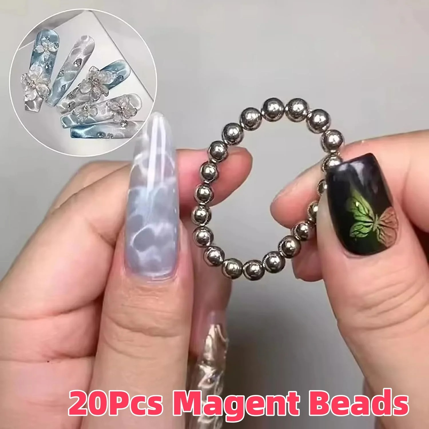 20Pcs Round Nail Magnet Beads  - Cucumber Cooling Gel incelemesi ve fiyatı