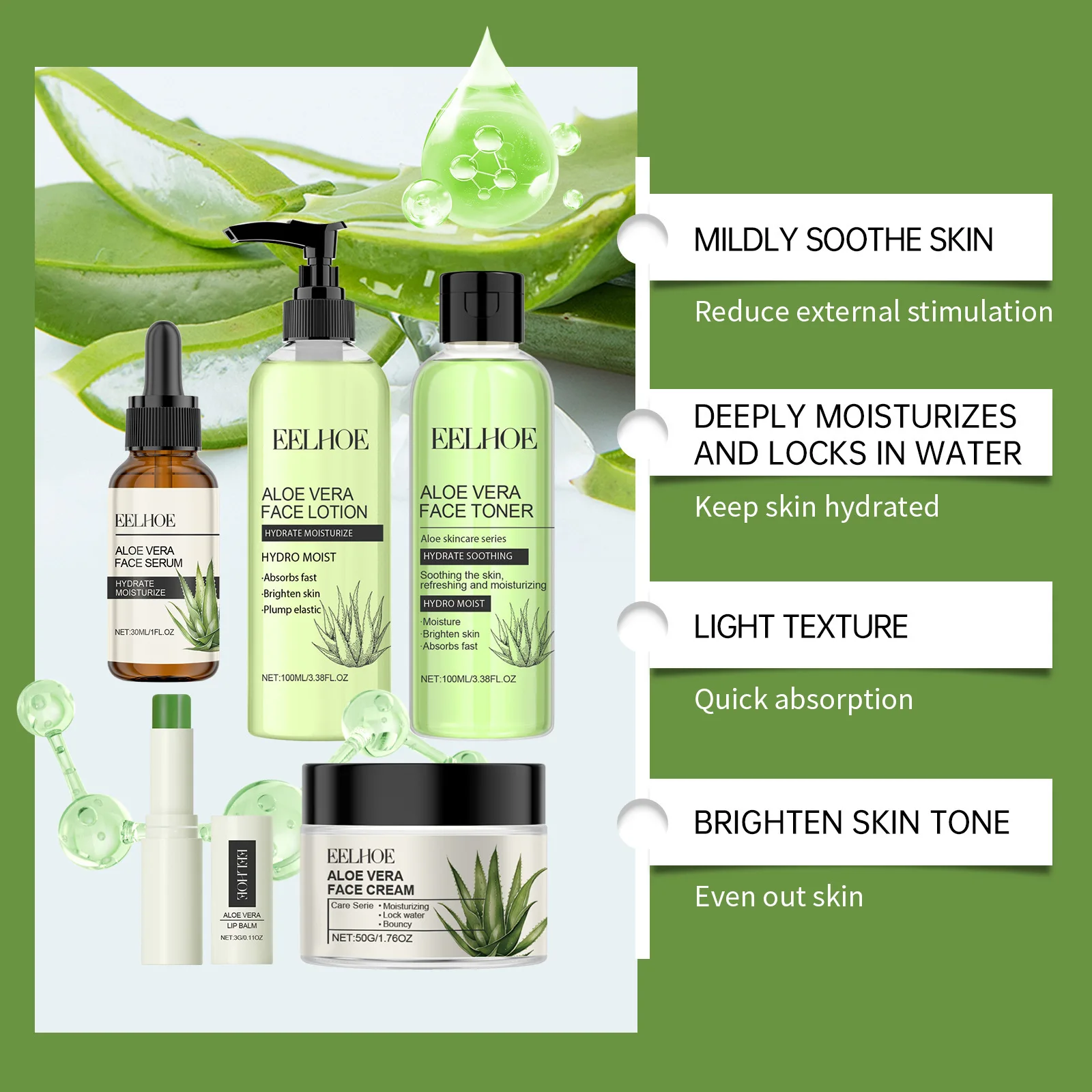 Eelhoe Aloe Vera Skin Care Ser - Skincare Glowing incelemesi ve fiyatı