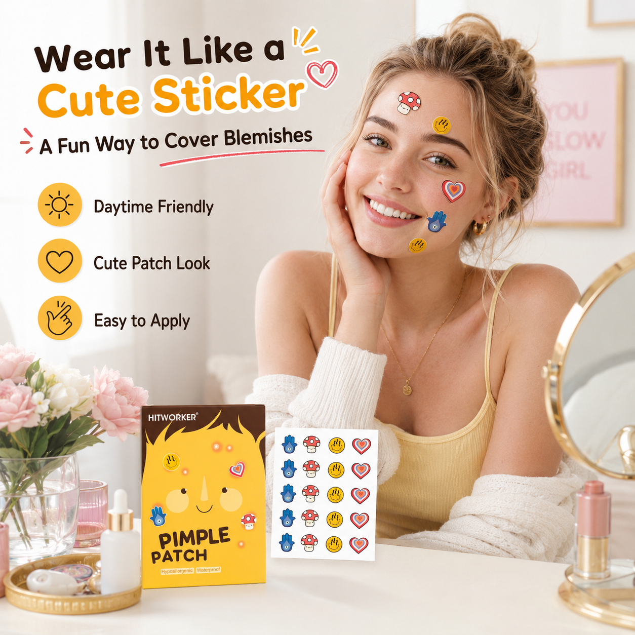 100Pcs Cute 4 Shapes Acne Pimp - Skincare Oil Control incelemesi ve fiyatı