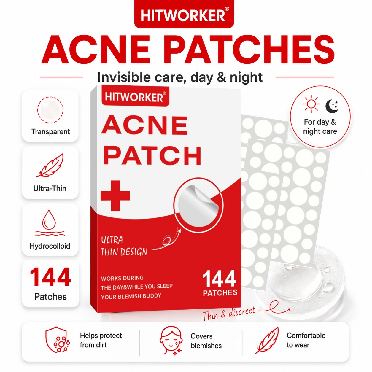 144Pcs Hydrocolloid Acne Pimpl - Skincare Oil Control incelemesi ve fiyatı