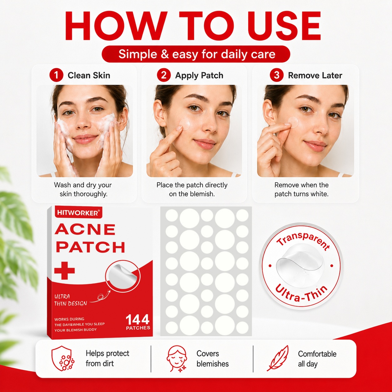 144Pcs Hydrocolloid Acne Pimpl - Skincare Oil Control incelemesi ve fiyatı