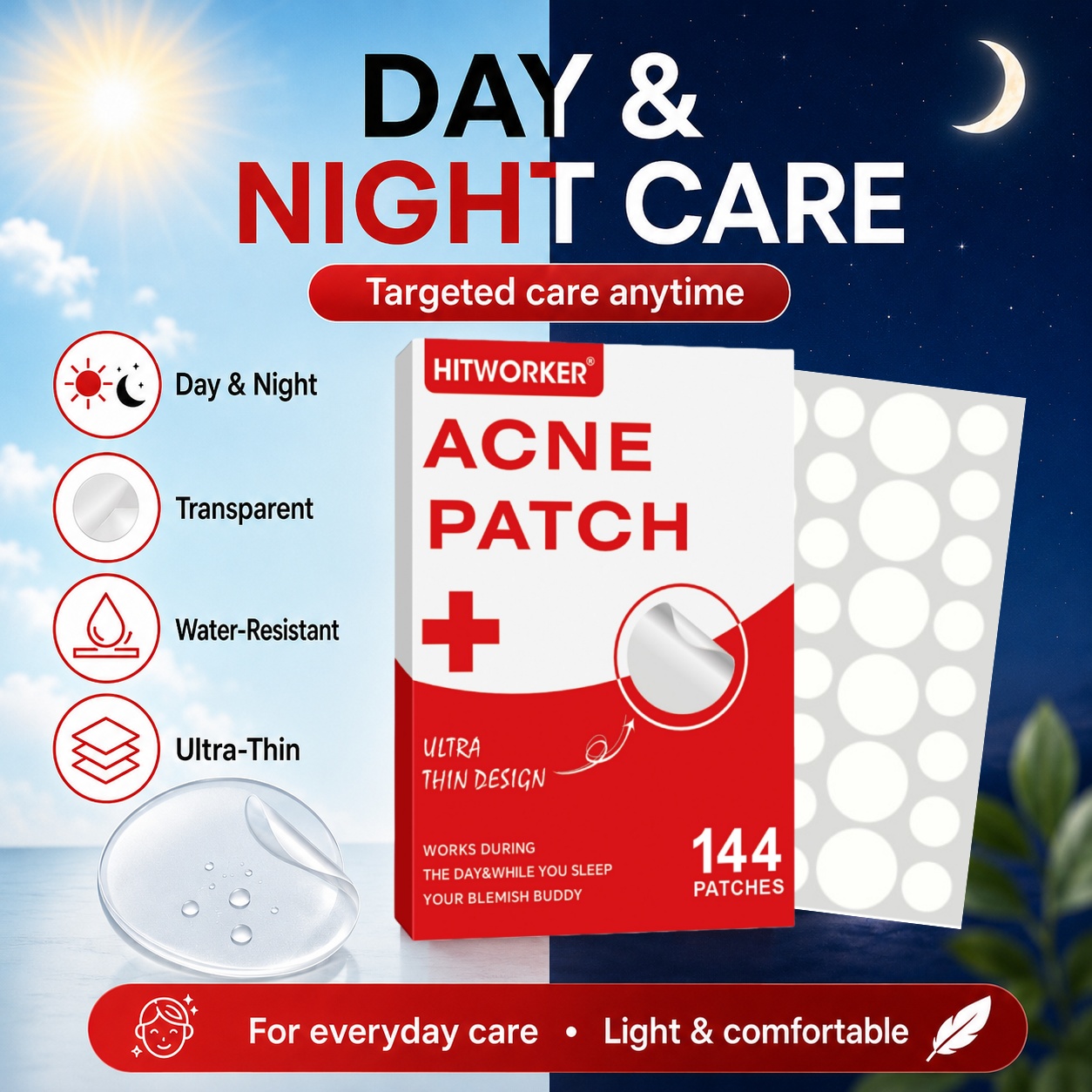 144Pcs Hydrocolloid Acne Pimpl - Skincare Oil Control incelemesi ve fiyatı