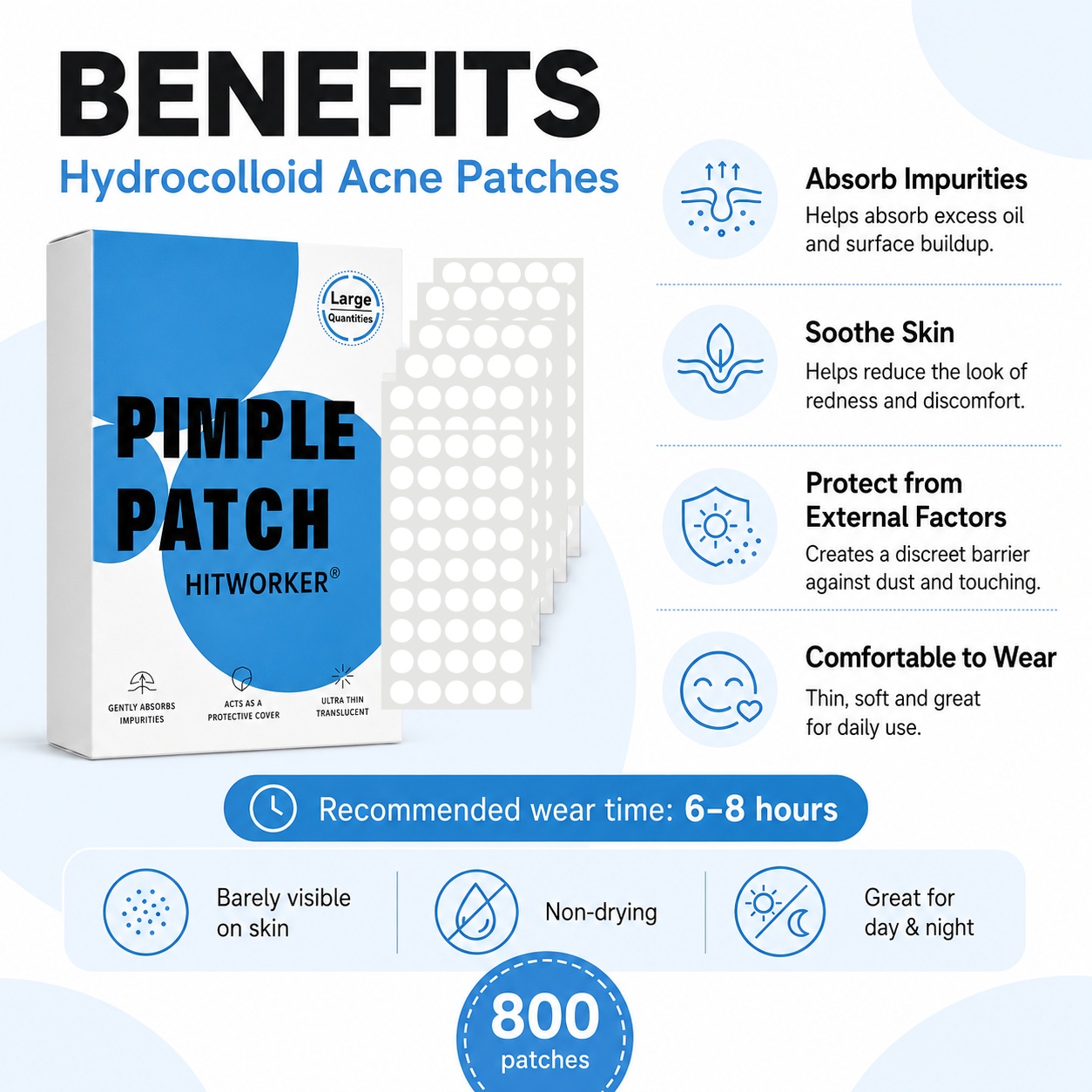 800Pcs Hydrocolloid Acne Pimpl - Skincare Oil Control incelemesi ve fiyatı